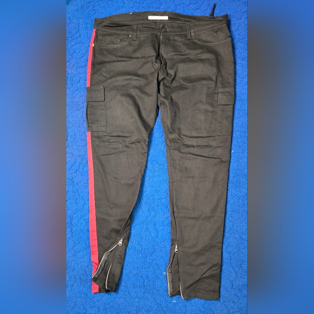 Black Pants with Red Stripe TH